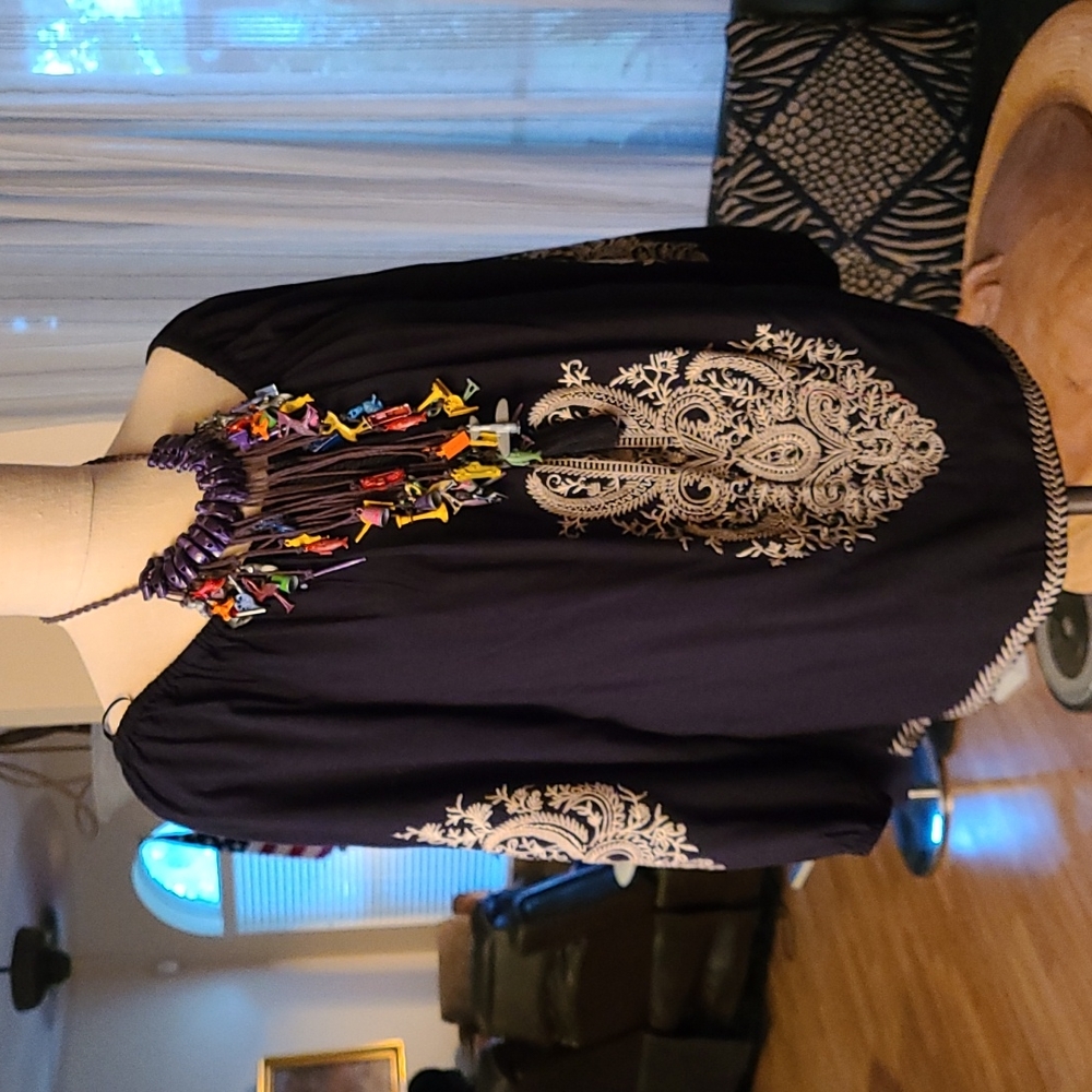 Women's Black Embroidered Blouse